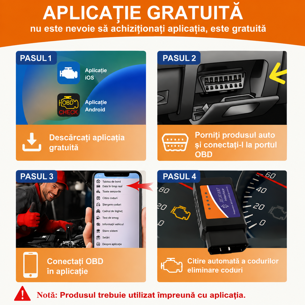 ELM327 – ghid 4 pași și aplicație gratuită
