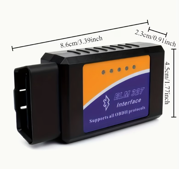 Interfață ELM327 Bluetooth OBD2 – dimensiuni